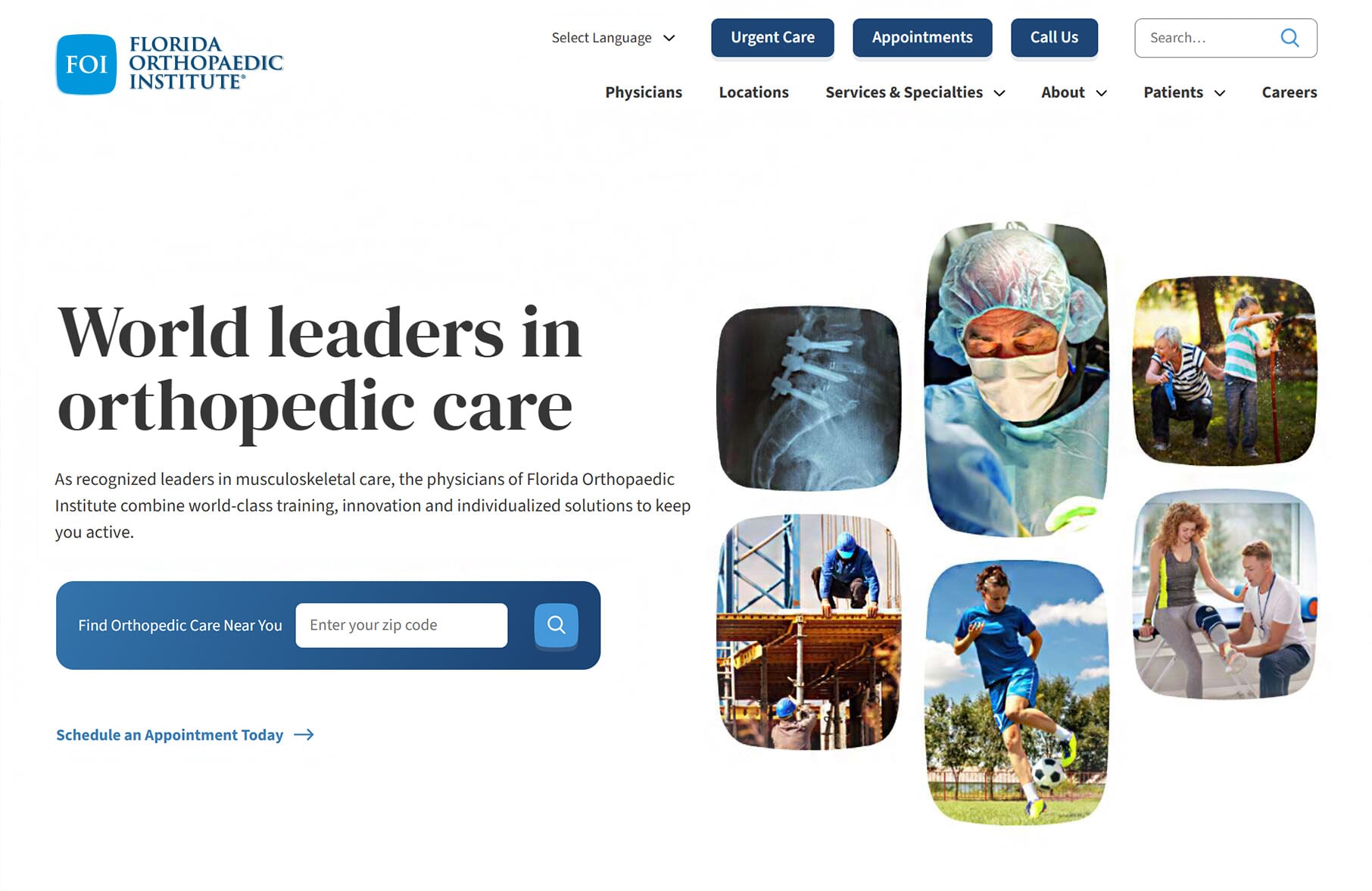 FOI home page web design