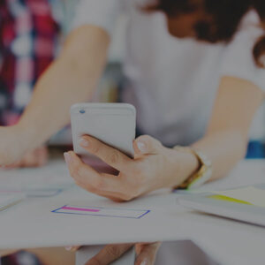 User on mobile device