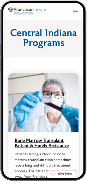 mobile view of region page