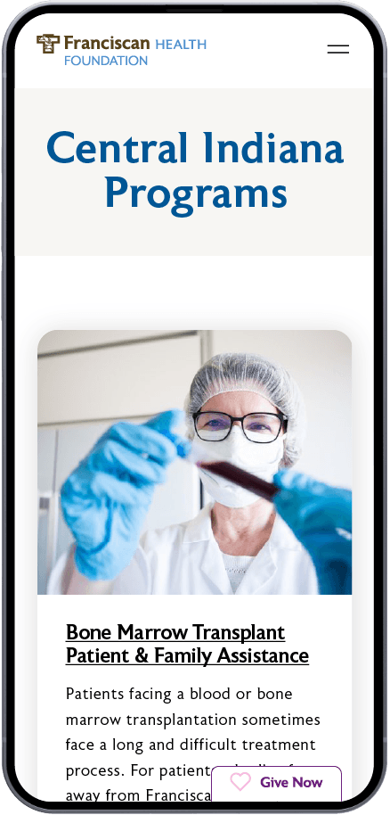 mobile view of region page