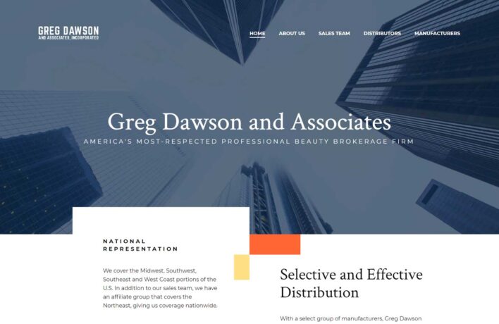 Greg Dawson desktop website homepage preview