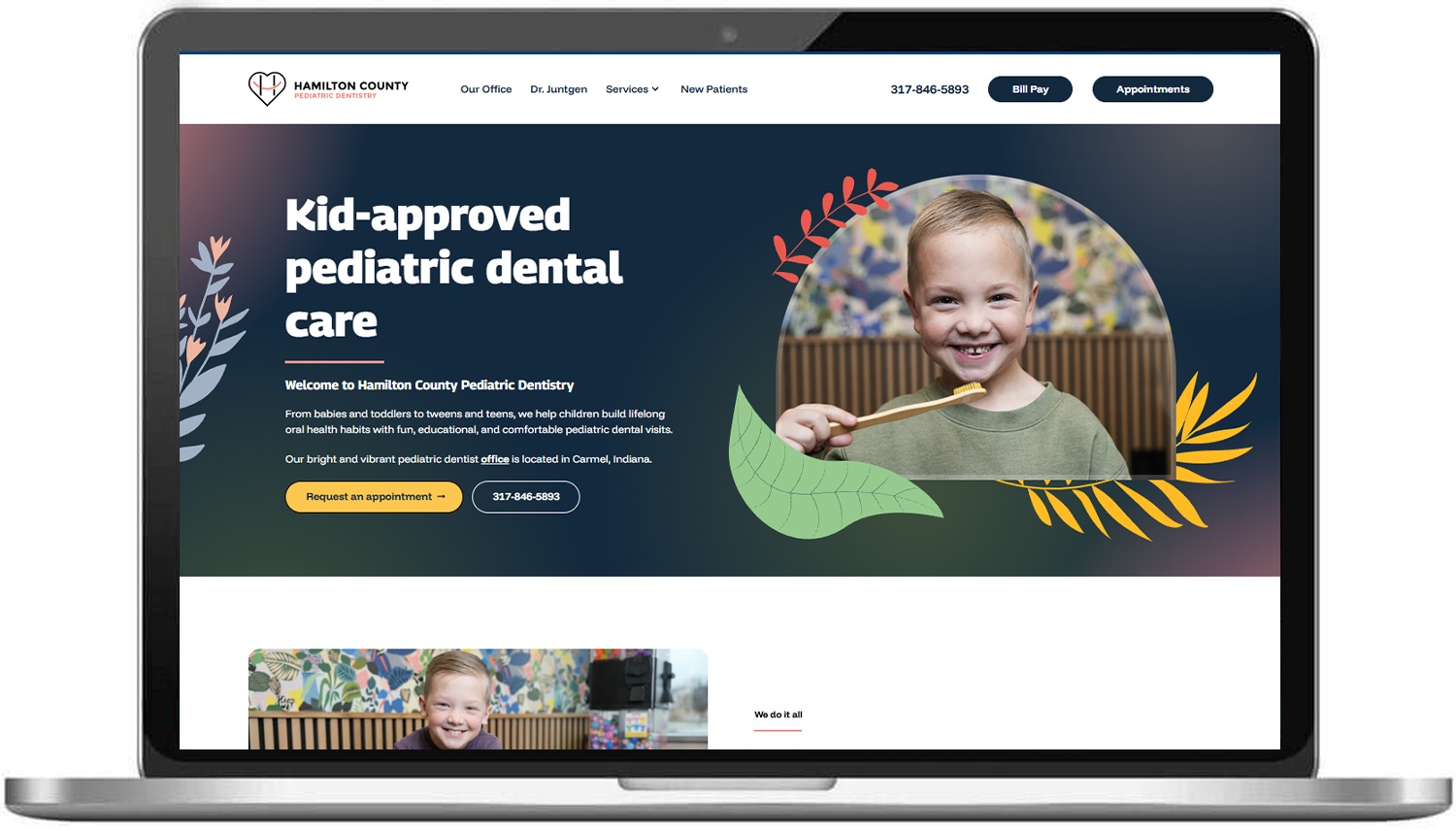 Preview of HCPD homepage on desktop