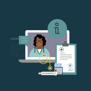 Illustration showing healthcare website design