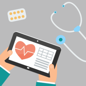 A man reviews at medical records on his hospital