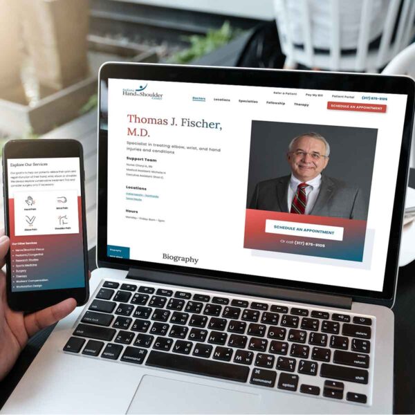 One of Indiana Hand to Shoulder Center’s physician detail pages