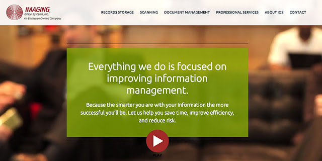 Website sample of large hero section from Imaging Office Systems