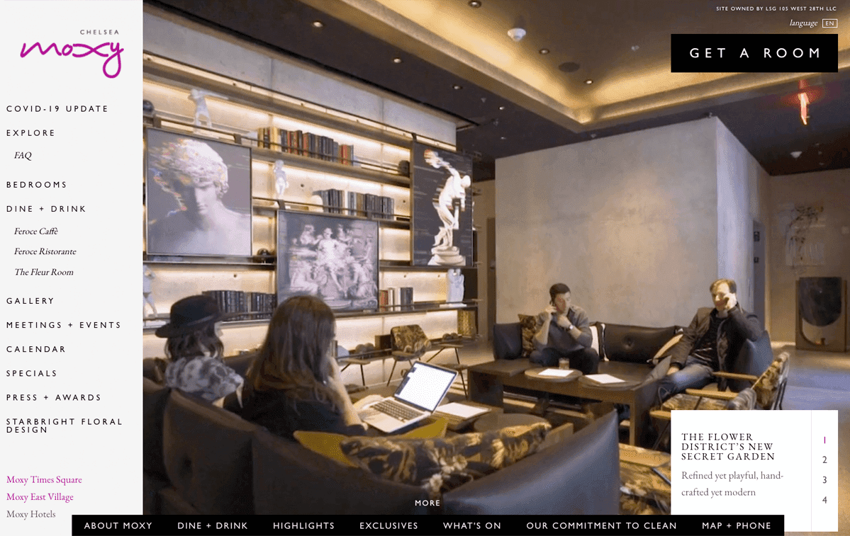 Screengrab of the Chelsea Moxy