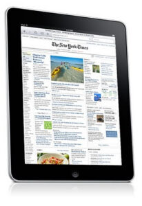 ipad showing news site