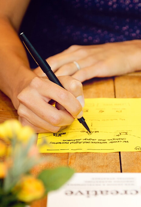 Writing in a meeting