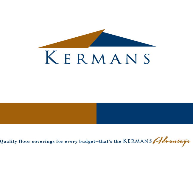 Kermans logo with color palette bar and tagline