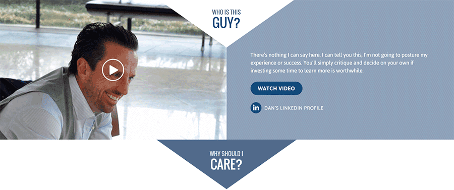 Example event landing page