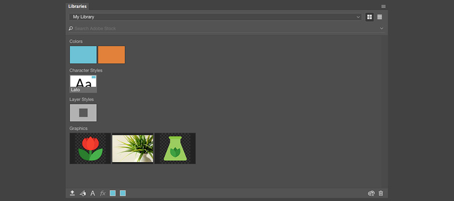 Photoshop library panel