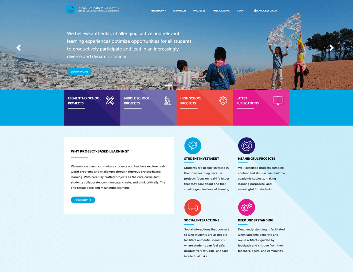 Lucas Education Research is a example of an organization with a great nonprofit website
