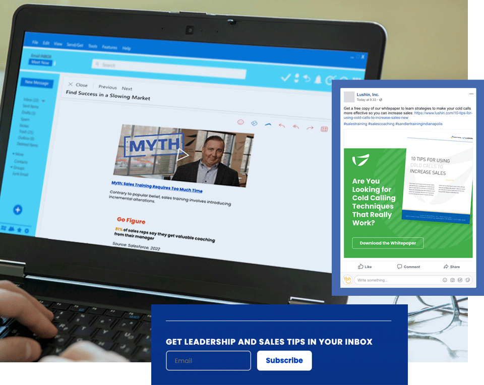 Collage of Lushin email marketing elements