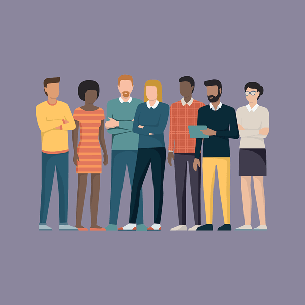 Group of people for marketing persona interviews