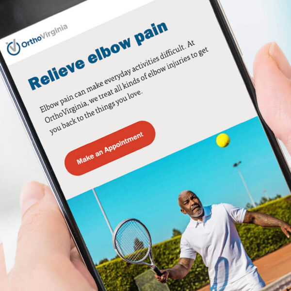 Patient looks at the OrthoVirginia website