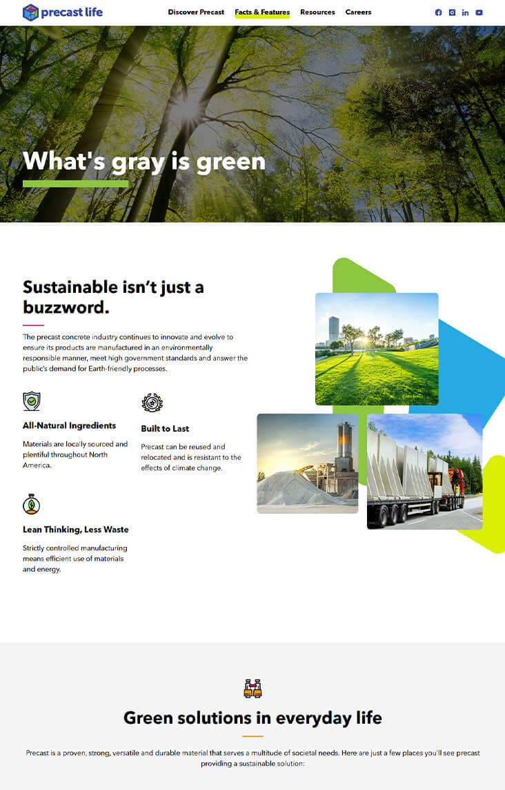 Preview of What's gray is green landing page