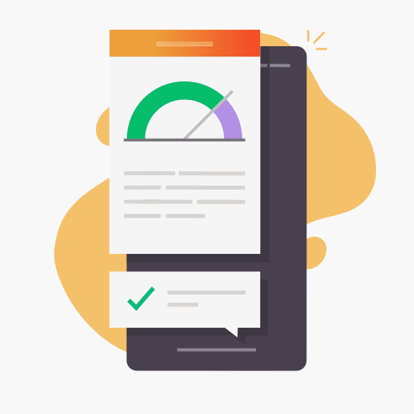 illustration of mobile website with speed indicator