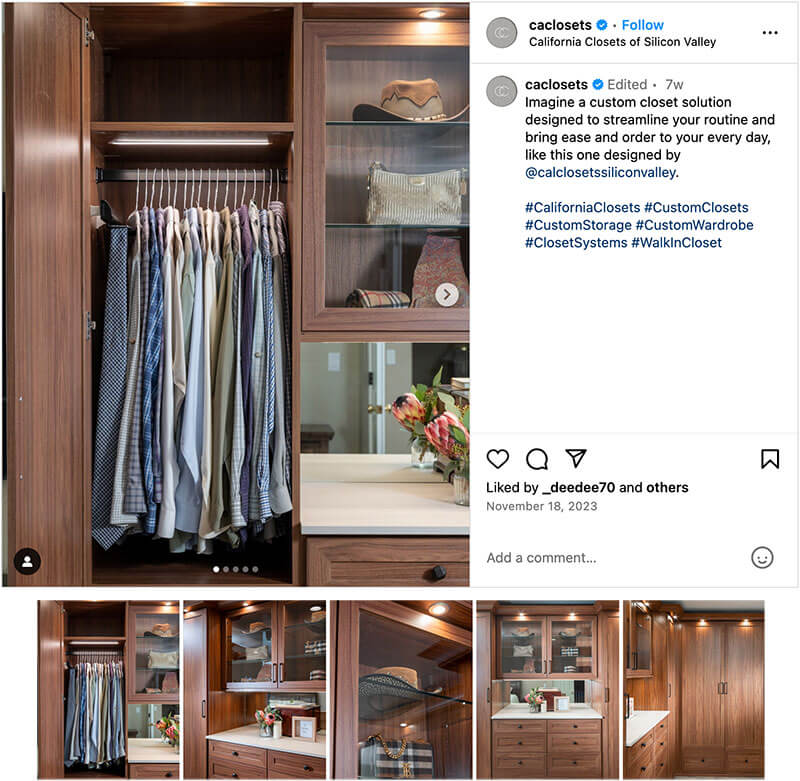 CA Closets carousel example