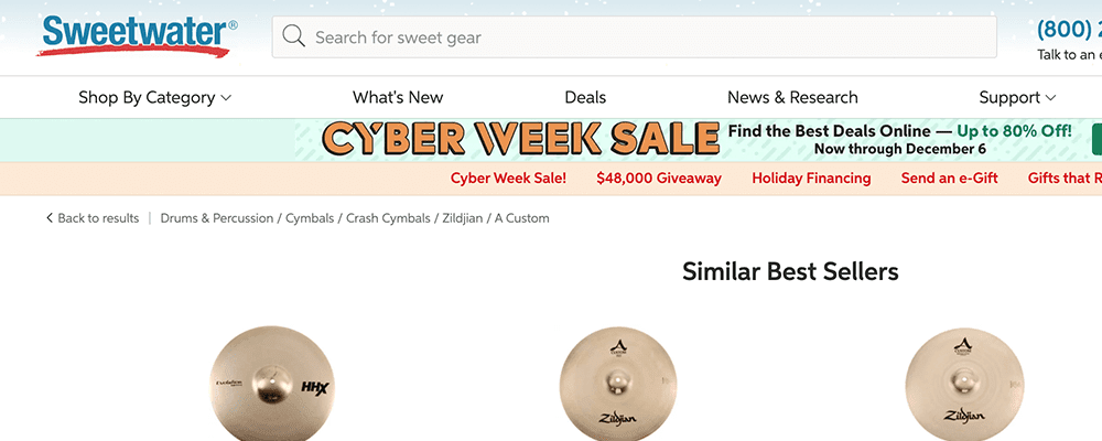 Sweetwater attribute-based breadcrumb navigation