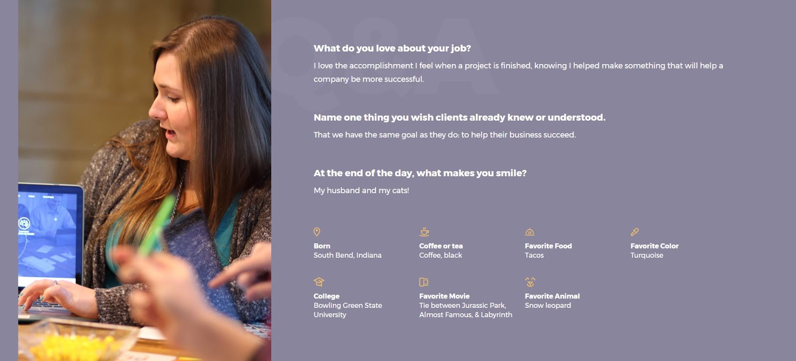 TBH Creative creative team bio page