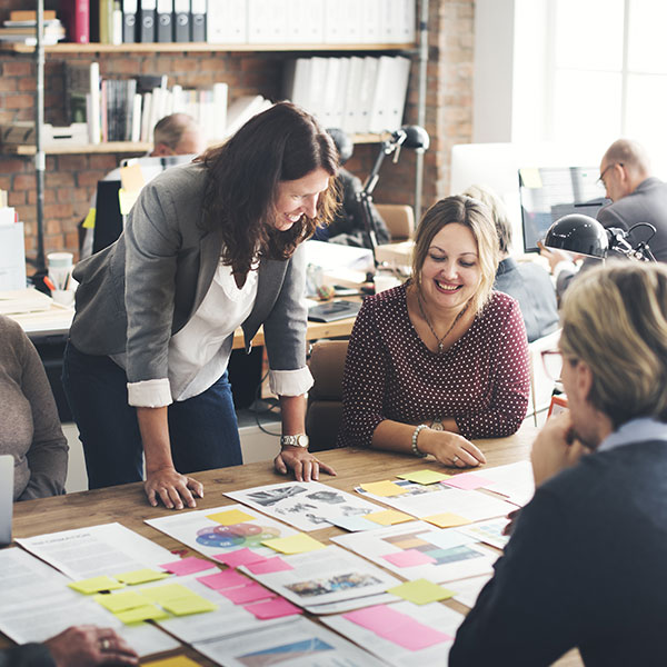 team developing content plan