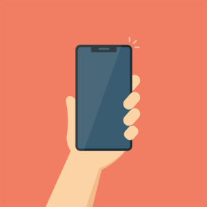 holding mobile phone illustration