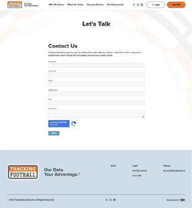 preview of contact us form