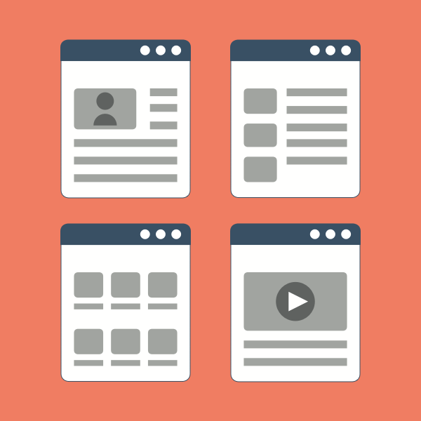 grid of website layouts