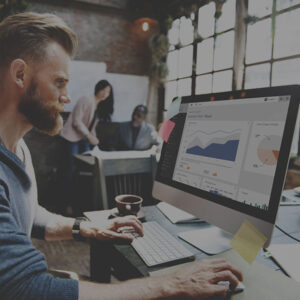 Man viewing analytics