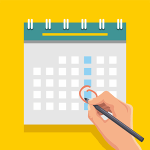 illustration of a website editor using a website content calendar