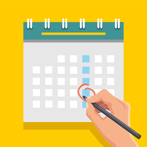 illustration of a website editor using a website content calendar