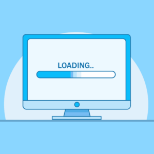 illustration of a computer monitor showing a loading screen