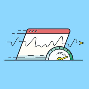 illustration of a website with a speedometer