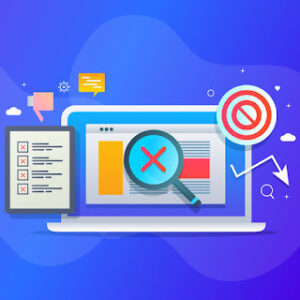 Graphic of website failing.