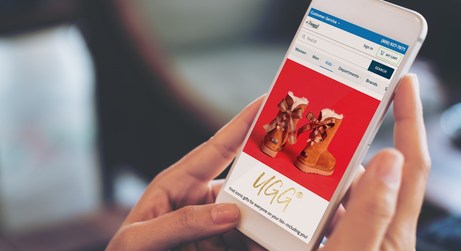 Zappos puts its on-site search bar front and center on all versions of its website